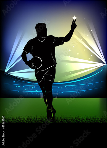football player - victory sign