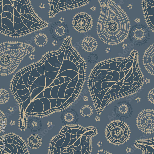 Fototapeta Naklejka Na Ścianę i Meble -  Vector illustration of leaves. (Seamless Pattern)