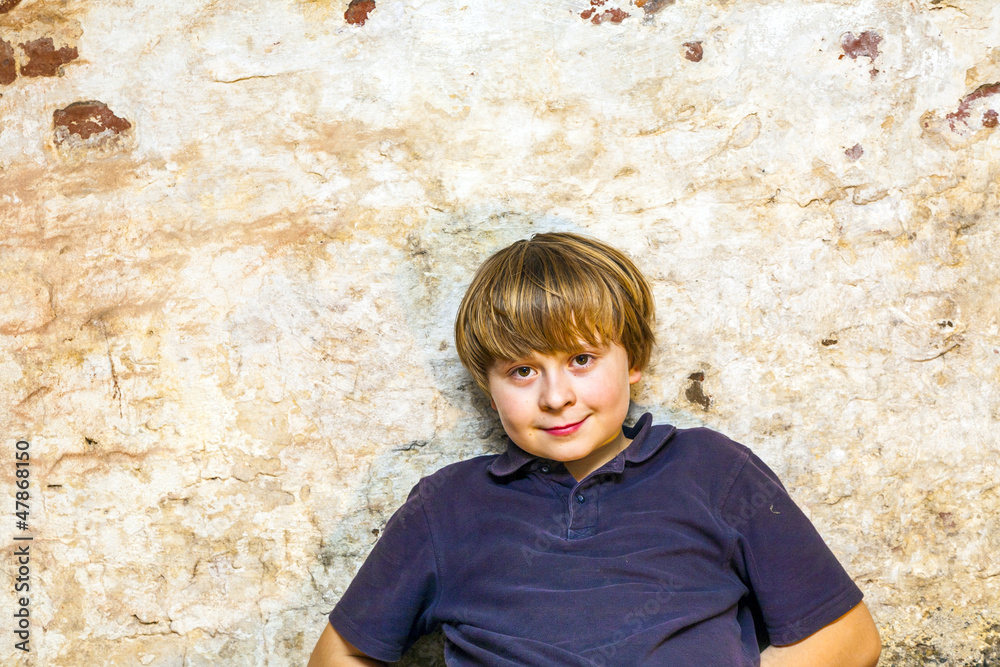 boy in the  cellar with a spotlight