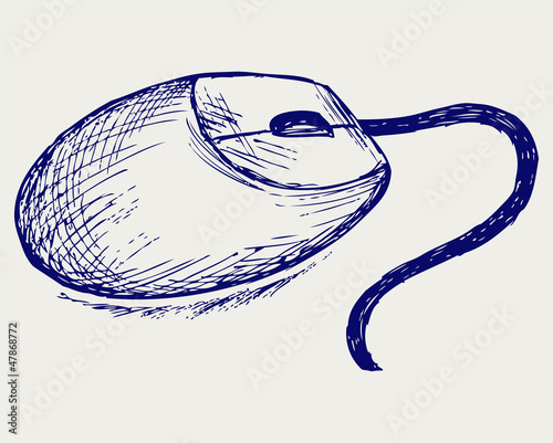 Computer mouse. Doodle style