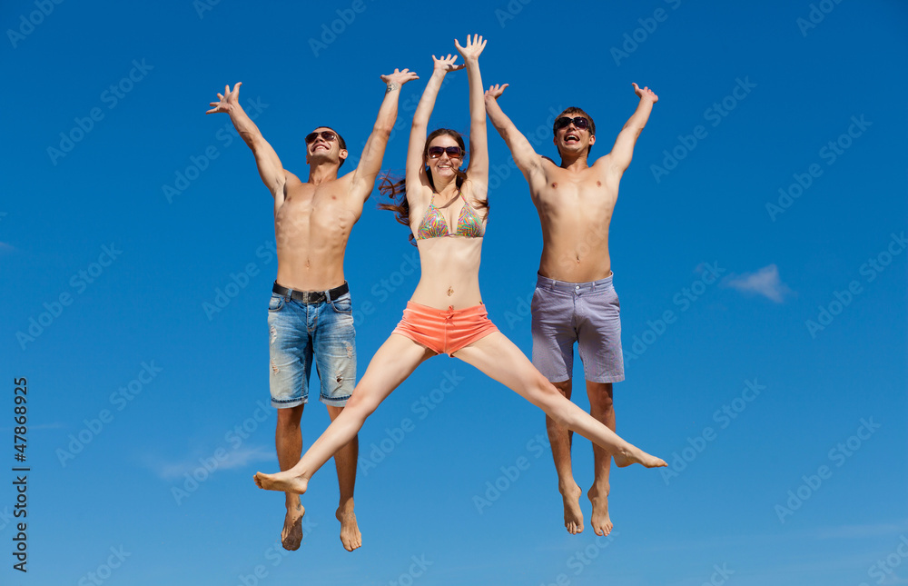 Group Of Friends Having Fun On Summer Beach Group Of Friends Having Fun On Summer Beach
