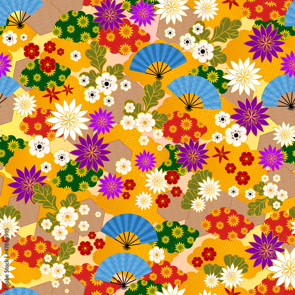 Fototapeta premium Japanese kimono pattern