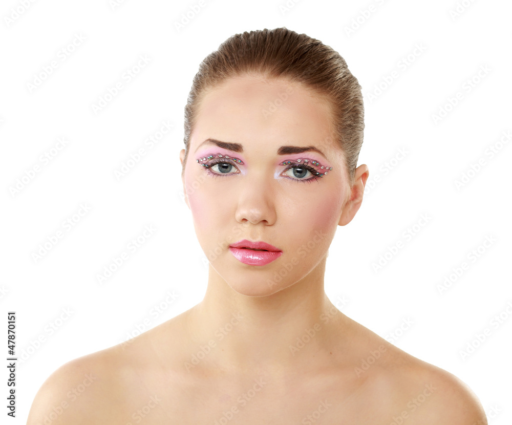 Woman eye with exotic style makeup, Woman eye with exotic style makeup,
