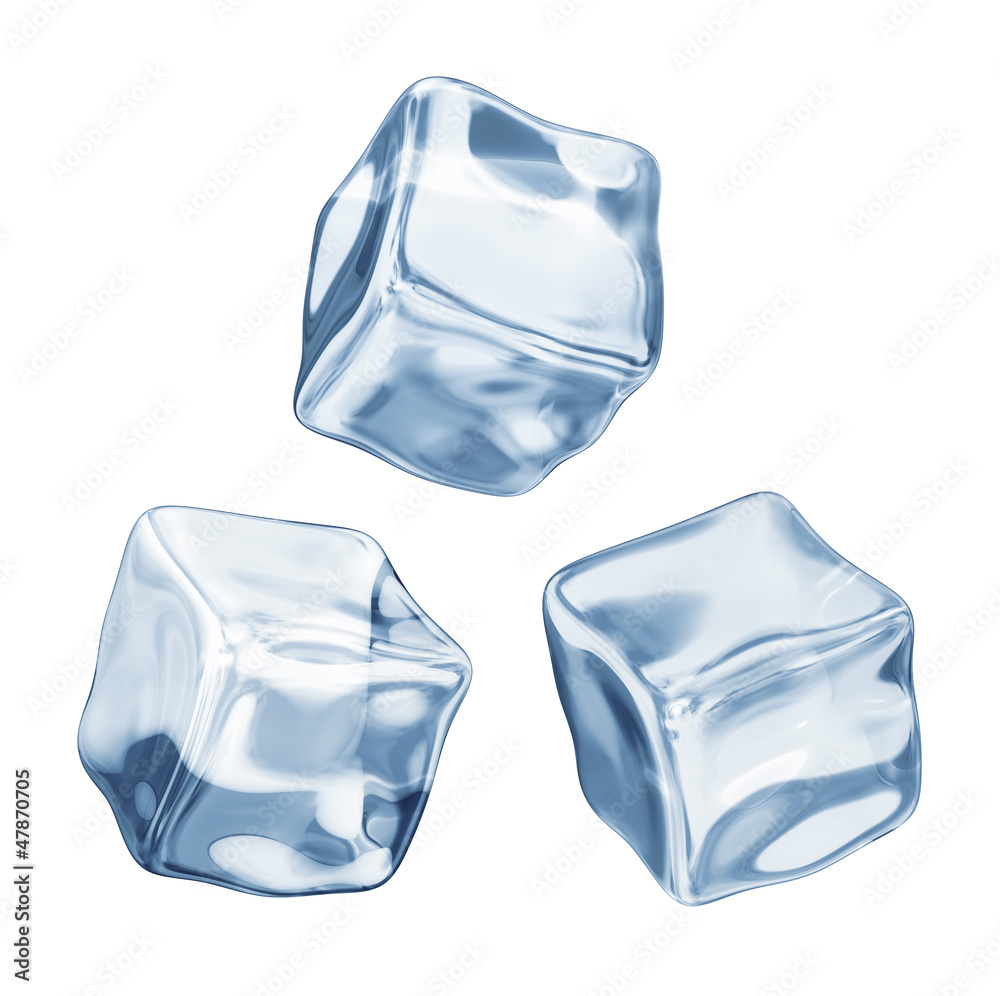 ice cubes on a white background ice cubes on a white background