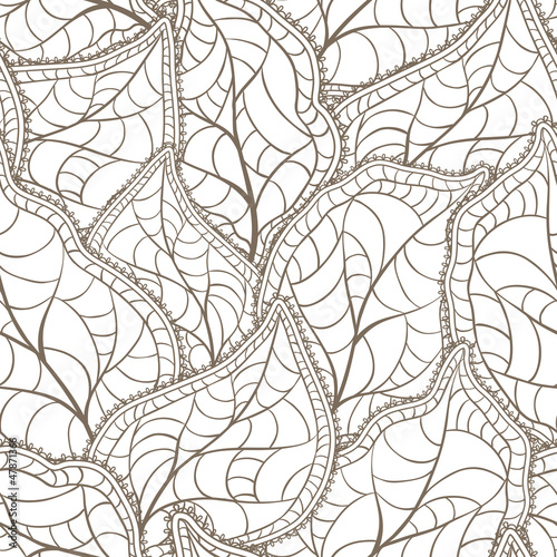 Fototapeta Naklejka Na Ścianę i Meble -  Vector illustration of leaves. (Seamless Pattern)