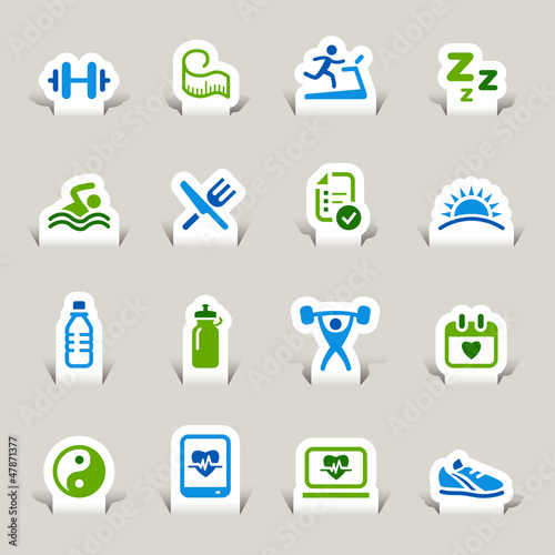 Paper Cut - Health and Fitness icons