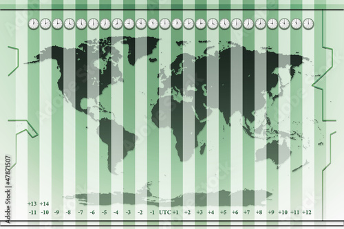 time zones world map background photo