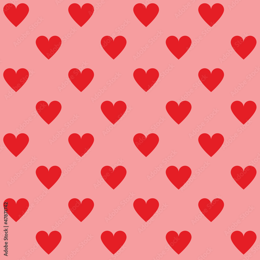 Seamless red hearts pattern