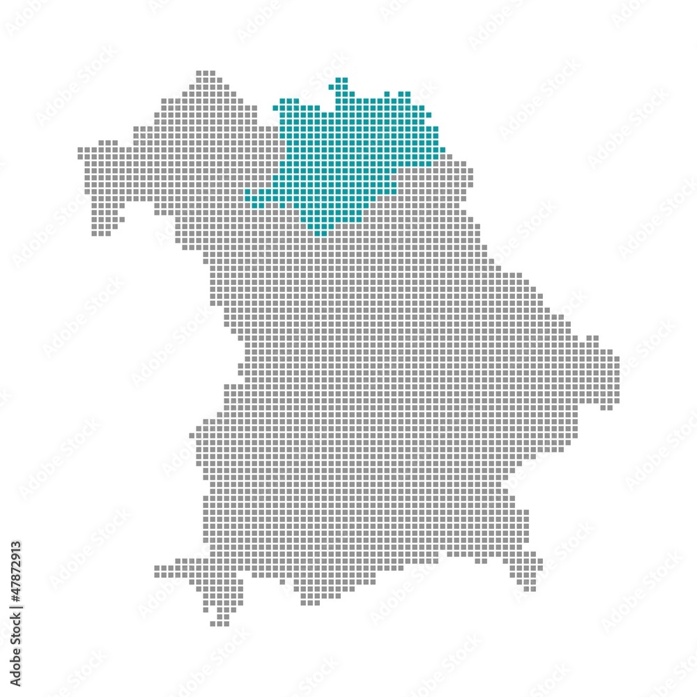 Oberfranken  - Serie: Pixelkarte Bayerische Bezirke