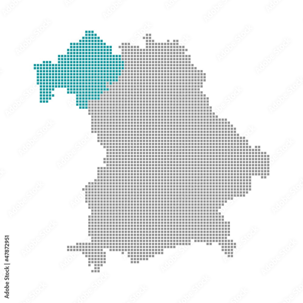 Unterfranken - Serie: Pixelkarte Bayerische Bezirke