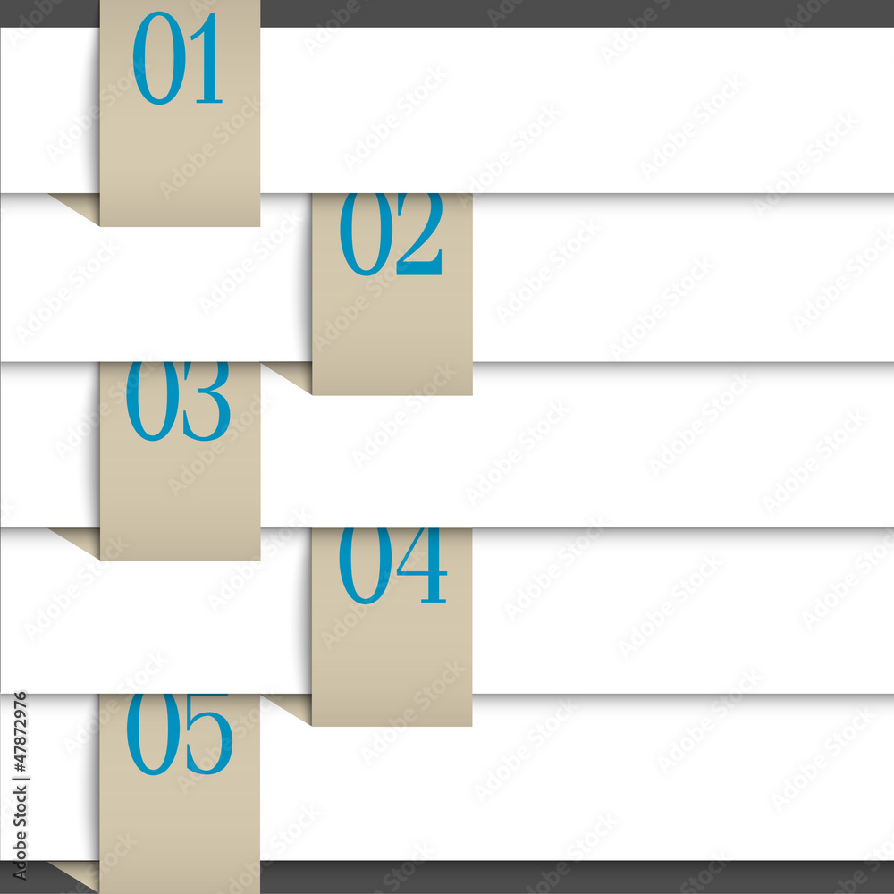 Obraz premium White vector paper numbered banners
