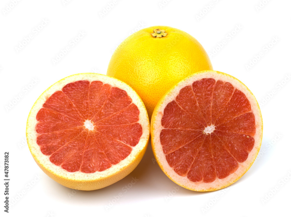 Cut grapefruit isolated on white background Cut grapefruit isolated on white background