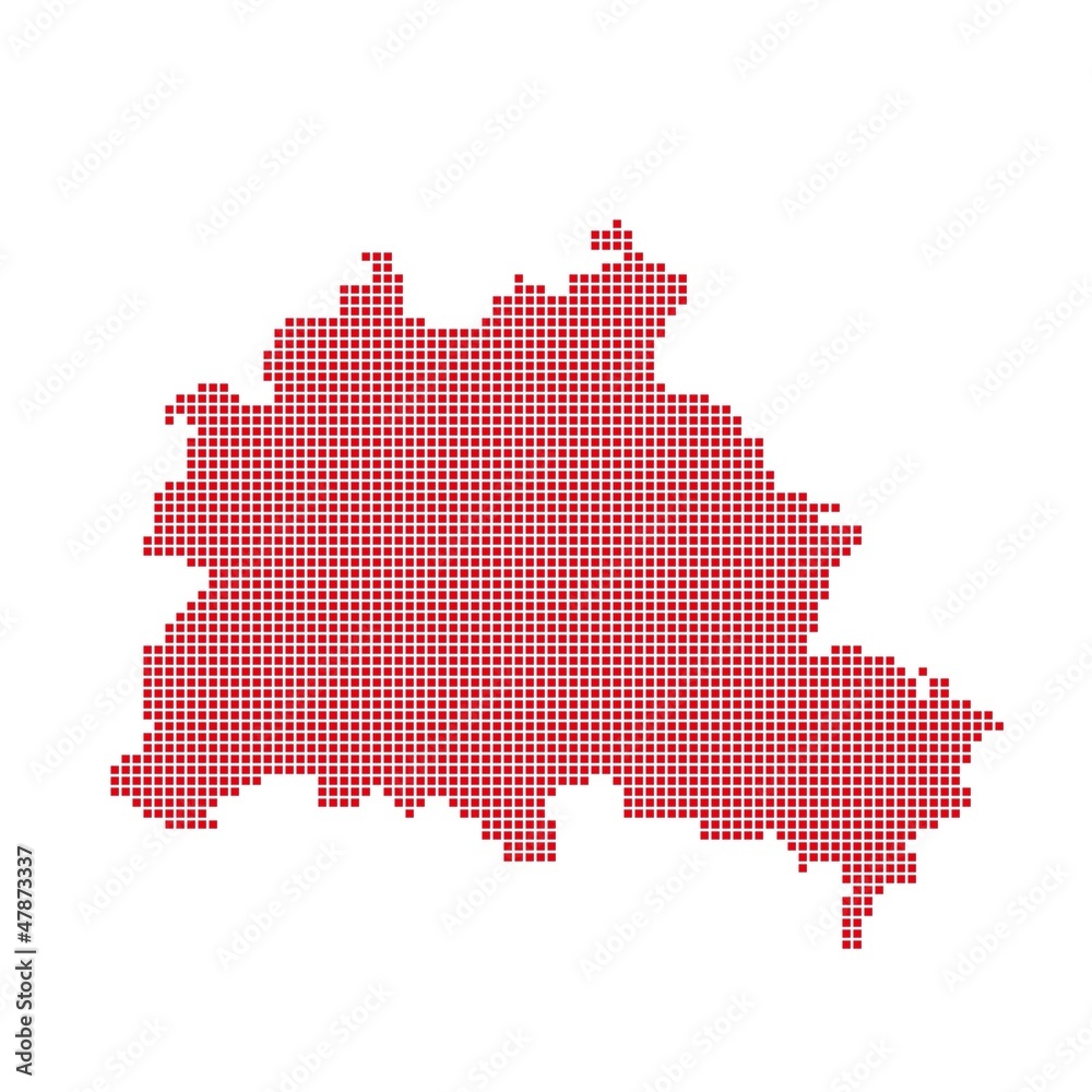 rot - Serie: Pixelkarte Berliner Stadtteile rot - Serie: Pixelkarte Berliner Stadtteile