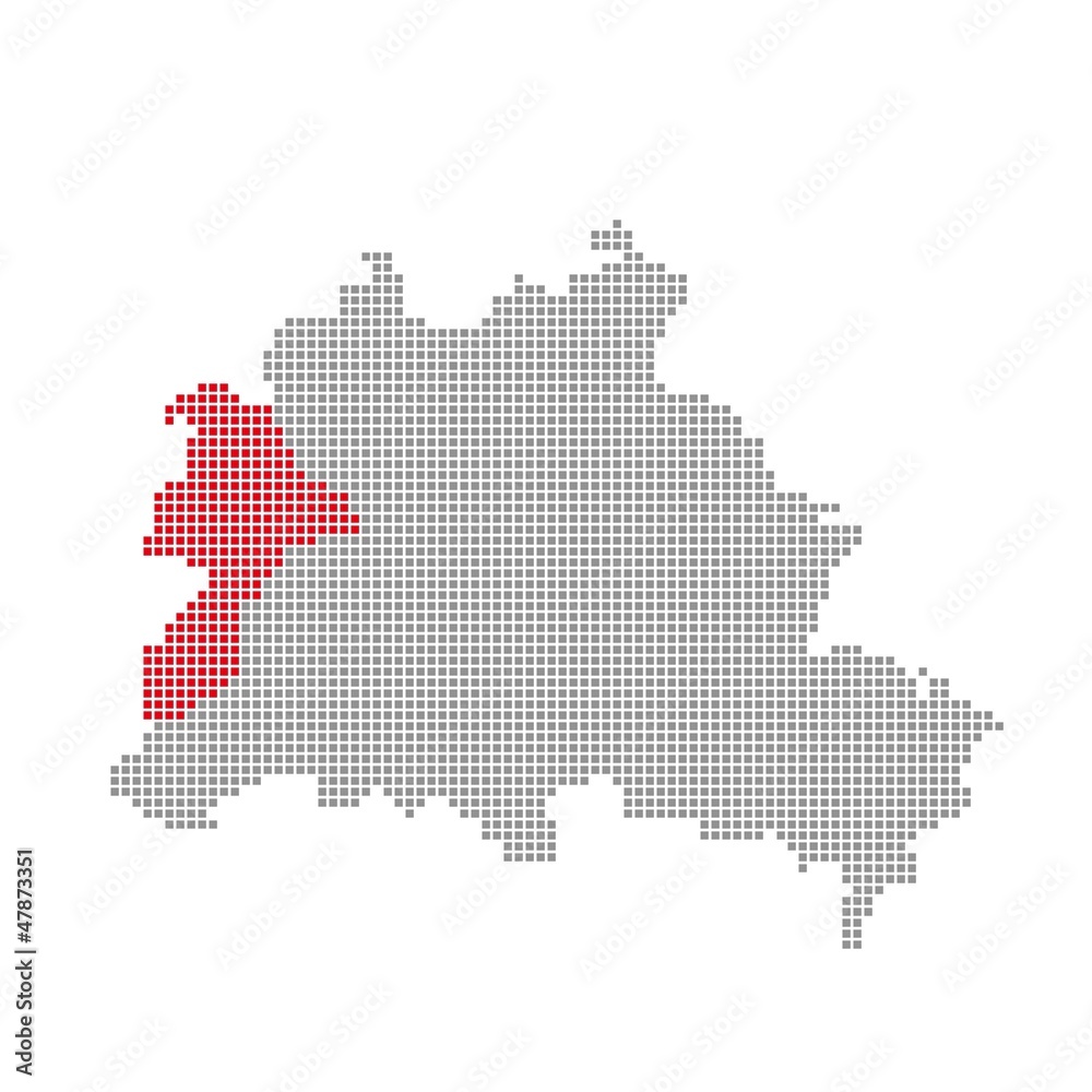 Spandau - Serie: Pixelkarte Berliner Stadtteile