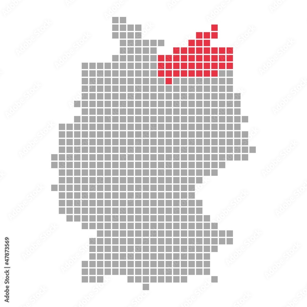 Mecklenburg-Vorpommern - Serie: Pixelkarte Bundesländer