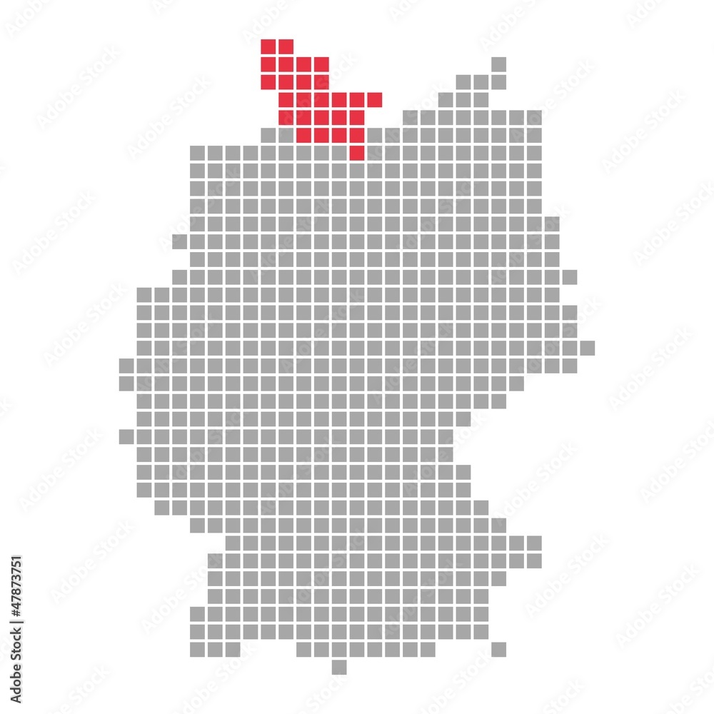 Bundesland Schleswig-Holstein - Serie: Pixelkarte Bundesländer