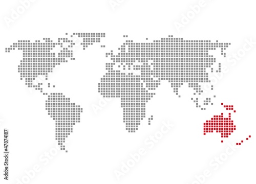 Australien - Serie  Pixelkarte Kontinente