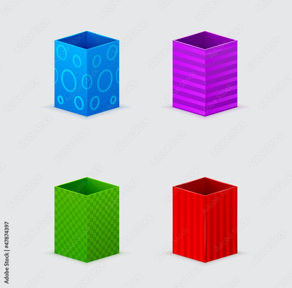 Fototapeta premium four cones gift boxes
