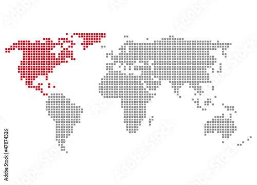 Nordamerika - Serie  Pixelkarte Kontinente
