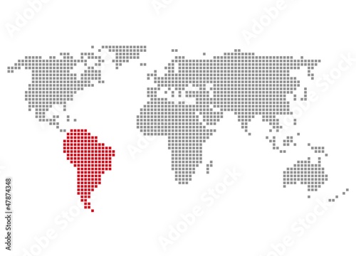 S  damerika - Serie  Pixelkarte Kontinente