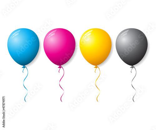 CMYK collection of color balloons