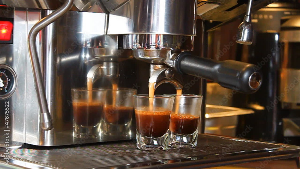 Espresso Machine Brewing Coffee