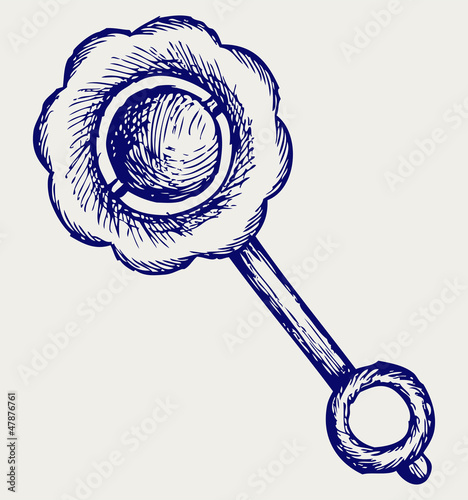 Baby rattle. Doodle style