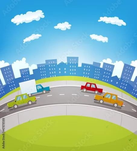 Obraz ruch uliczny, kreskówka