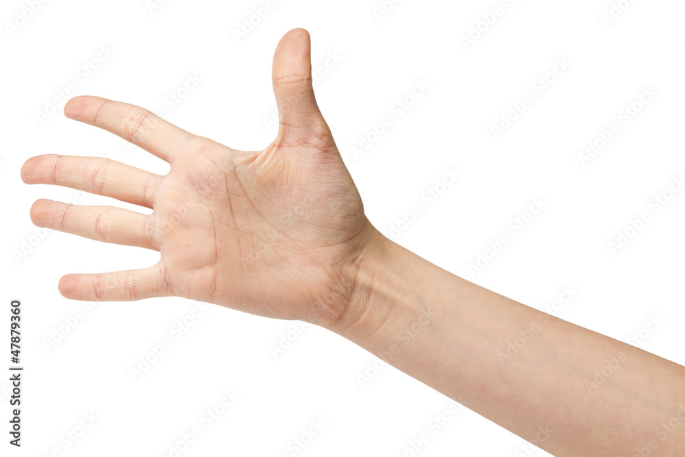 female teen hand says hello female teen hand says hello