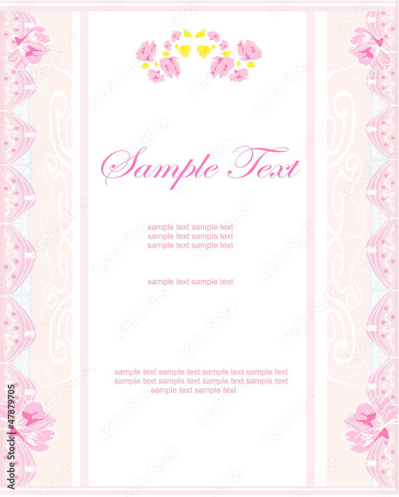 romantic flower invitation card
