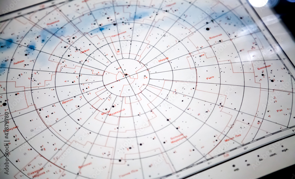 Obraz premium Astronomical paper star map