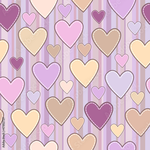 Seamless pattern with hearts