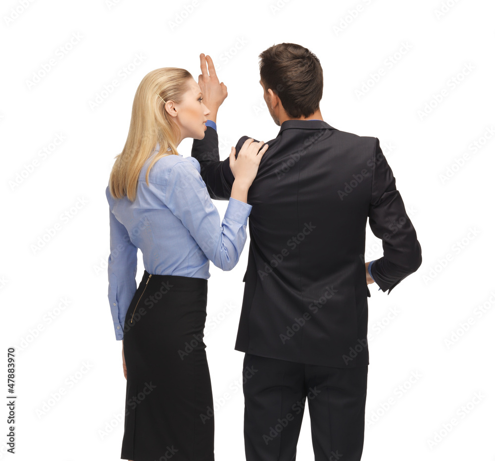 man and woman working with something imaginary man and woman working with something imaginary