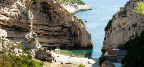 Stiniva bay in vis island photo