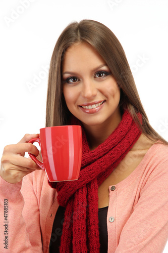 beautiful young woman with ...