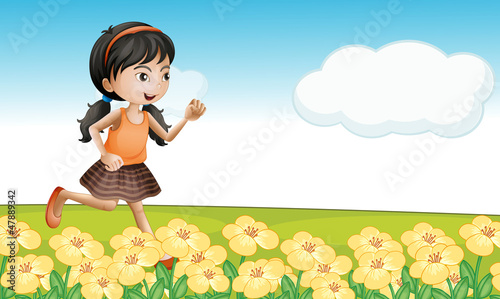 A girl in a flower field