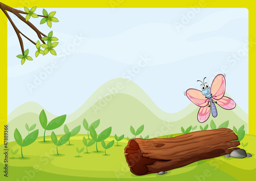 A flying butterfly