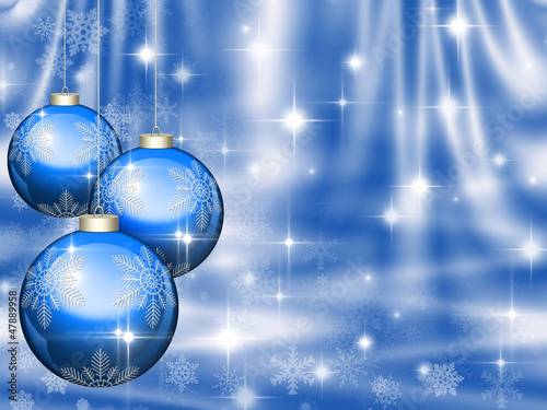Christmas blue background with balls