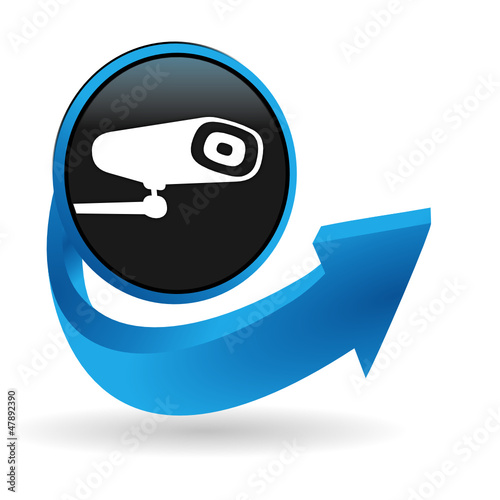 site sous surveillance sur bouton flêche bleue