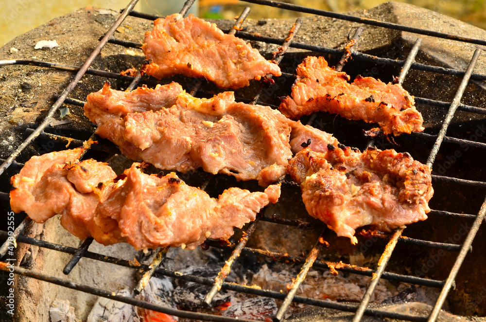 Pig roasting. Pig roasting.