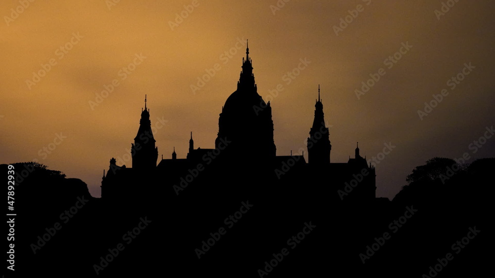 Germany Hanover New City Hall night clouds Germany Hanover New City Hall night clouds