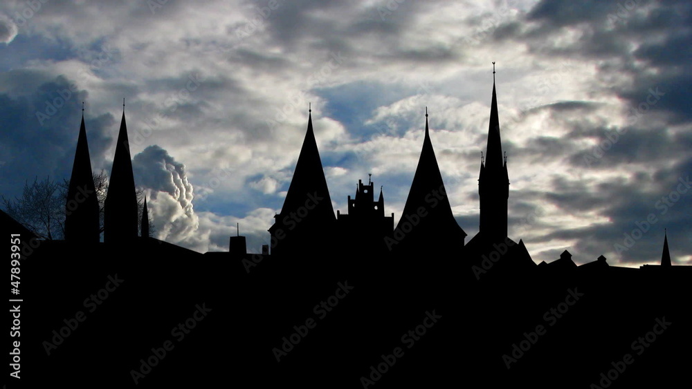 Germany Holsten gate storm clouds Germany Holsten gate storm clouds