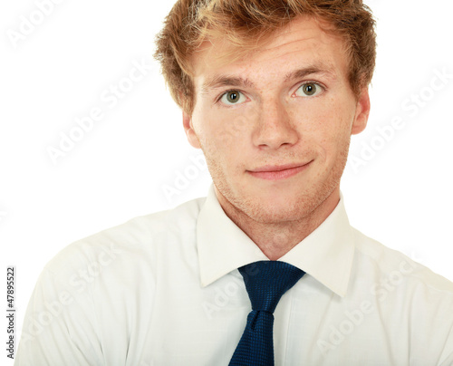 Portrait of a successful businessman on white background