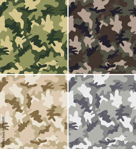 Different Camouflage Seamless Patterns