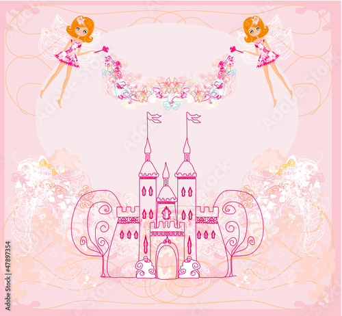 fairy flying above castle