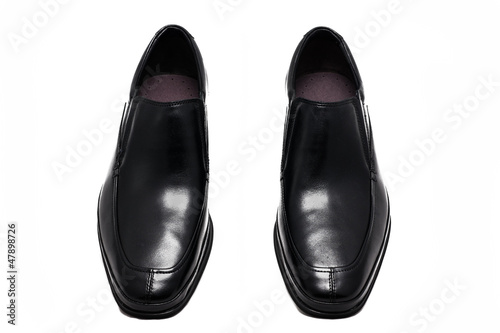 The male black shoes on white background