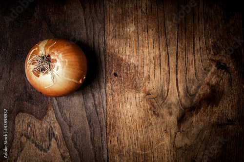onion on wood