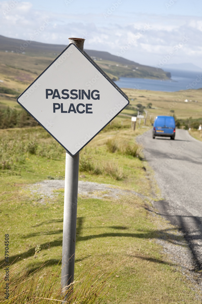 Passing Place Sign, Isle of Skye, Scotland