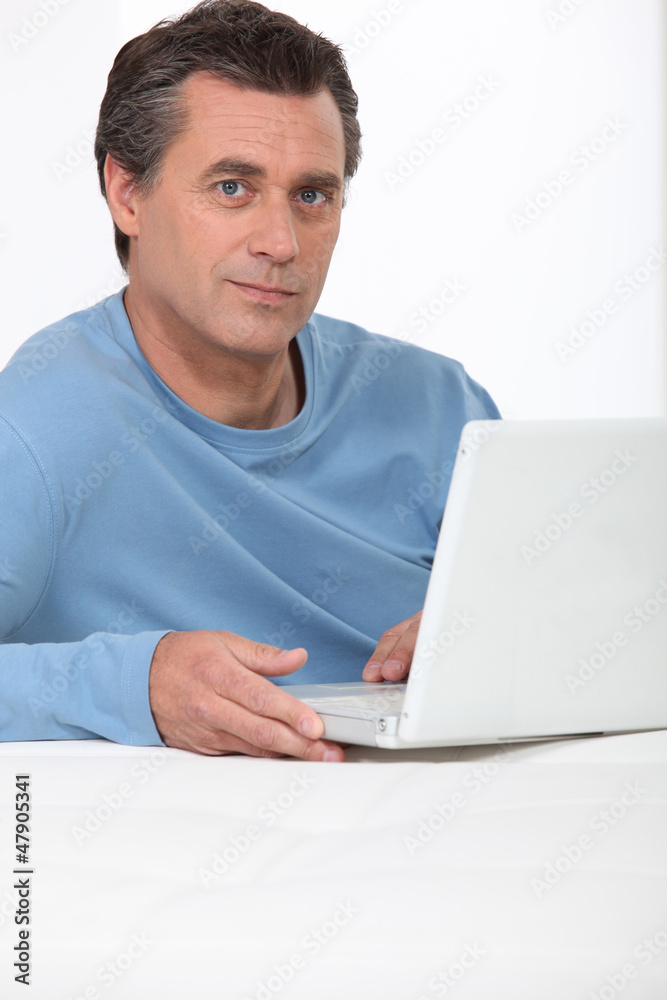Man with computer Man with computer