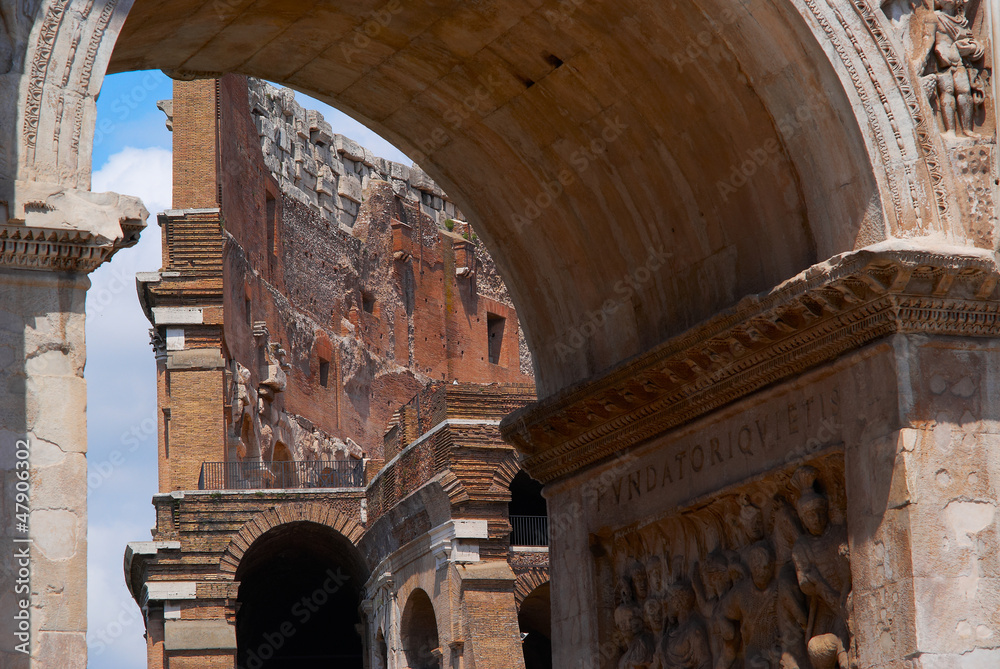 The Coliseum amphitheatre in Rome Italy